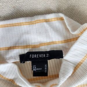 Forever 21 White and Yellow Striped Top